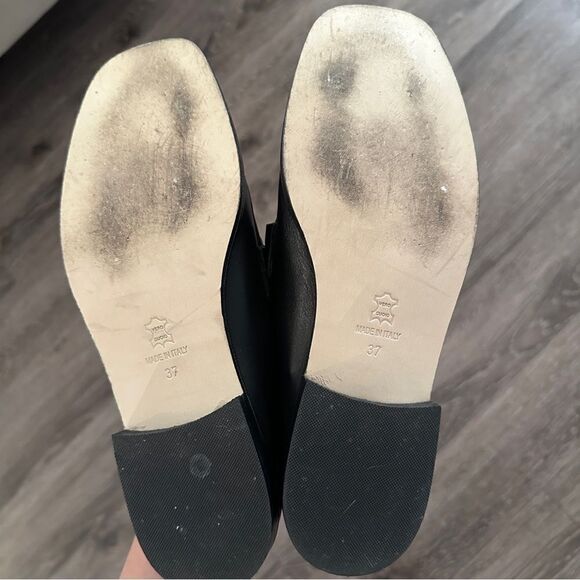 L’idea by Lori Black Leather Black Chain Loafers - Picture 8 of 9